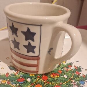 Hand Made Hartstone Pottery Patriotic Star Mug 1982